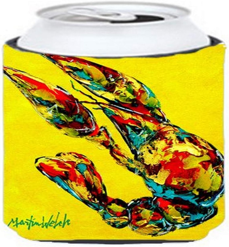 Caroline's Treasures MW1035CC Crawfish Lemon Juice Can or Bottle Hugger Cooler Washable Drink Sleeve Collapsible Beverage Insulated Holder, Can Hugger, Multicolor