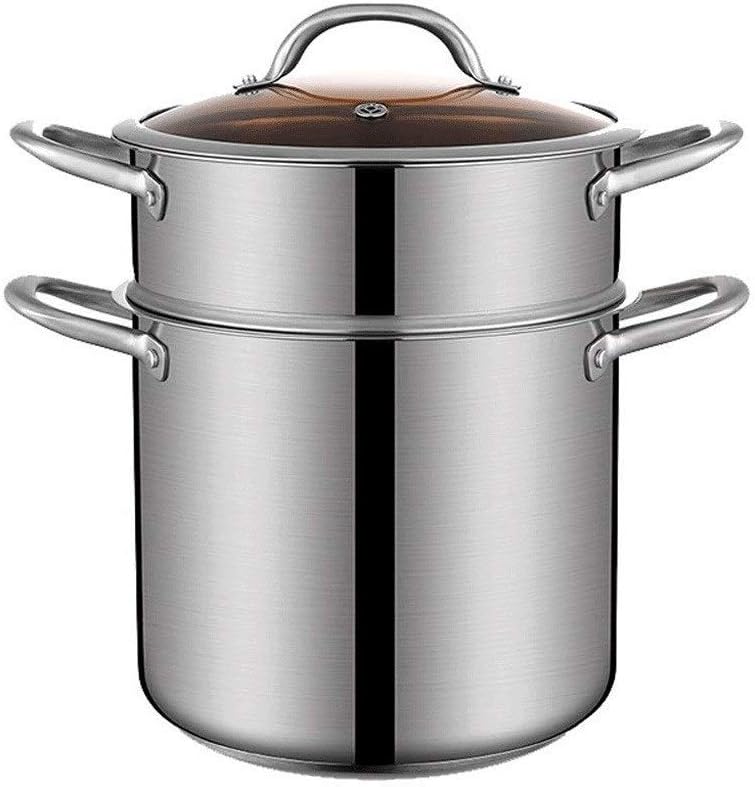 Stainless Steel Boiler and Steamer Set Cookware Pot Saucepot Multi-layer