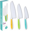 Tovla Jr. Kid Safe Knife Set for Real Cooking | 3-Piece Toddler Kitchen Knives | Montessori & STEM Cooking Tools Ages 4–12 | BPA-Free, Dishwasher-Safe | Christmas, Birthday & Stocking Stuffer Gift