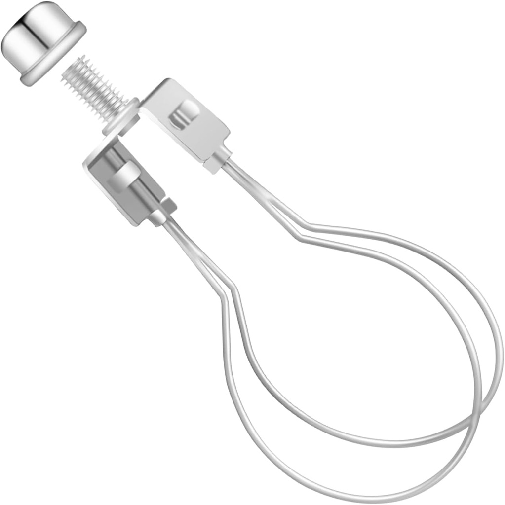 Lamp Shade Light Bulb Clip Adapter, Clip on Lampshade Adapter Kit, Includes Finial and Lampshade Levellers, Keep Lamp Shade hardware in Place Spring Clip for Light Bulb (Nickel Color)