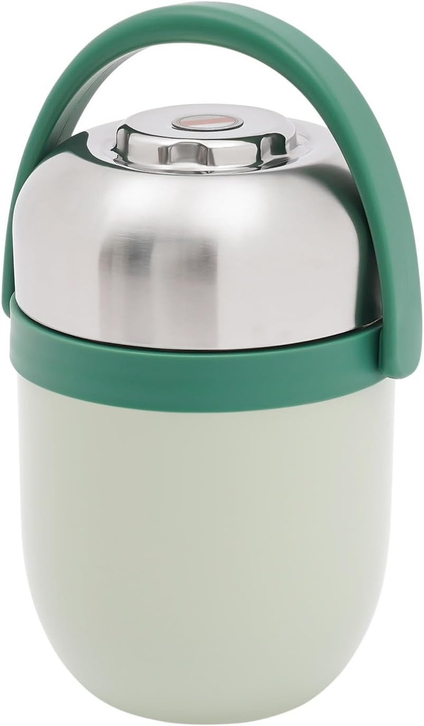 2 Tier Stainless Steel Vacuum Insulated Wide Mouth Soup Food Hot Food Jar with Keep Thermal Portable Stackable Hot Food Containers Lunch Boxes,1.7L/59.83Oz (Green)