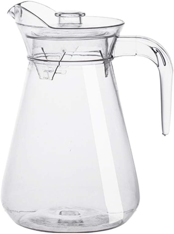 Cabilock Water Pitcher Water Pitcher Acrylic Jug with Lid Fridge Jug, Iced Tea With Handle Kettle Clear Beverage for Wine Coffee Milk and Juice Beverage 1L
