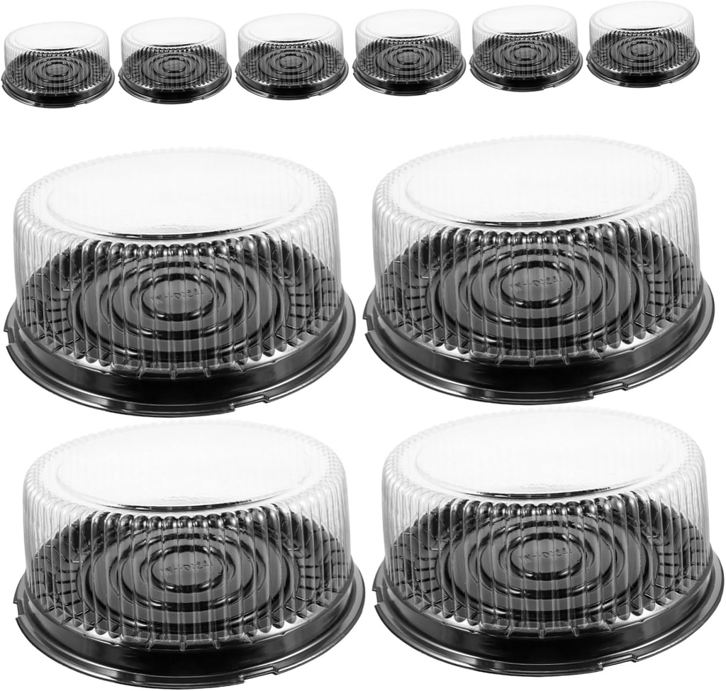 10pcs Cake Cheese Packaging Box Lids Plastic Food Containers Cake Carriers Treat Boxes for Parties