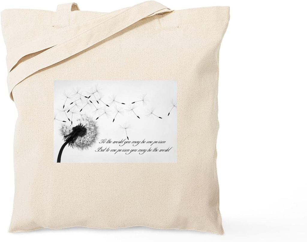 CafePress Dandelion Inspiration 2 Tote Bag Reusable Natural Beige Canvas Shopping Bag