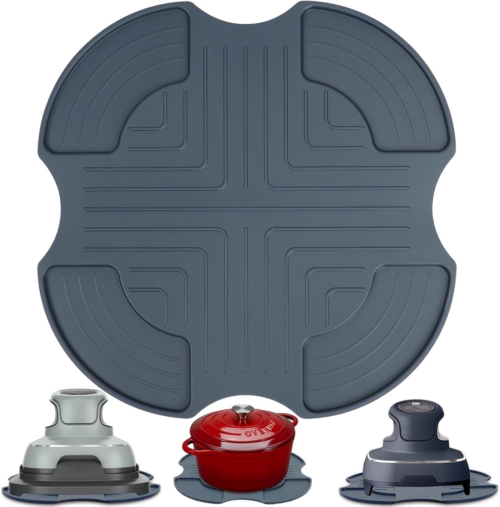 BYKITCHEN Air Fryer Accessories for Ninja Crispi Airfryer, Silicone Heat Resistant Anti-Slip Trivet for Ninja Crisp PowerPod, Compatible with Crispy Portable Air Fryer FN101GY/FN101SG/FN101ST & More