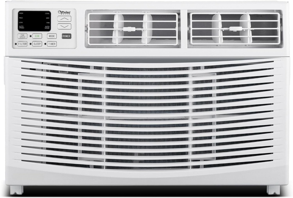 12,000 BTU Window Air Conditioner, Cools Up to 550 Sq. Ft., Quiet Operation, Cool/Fan/Dry Modes, Digital Display, Remote Control, Easy Install & 2-Year Warranty