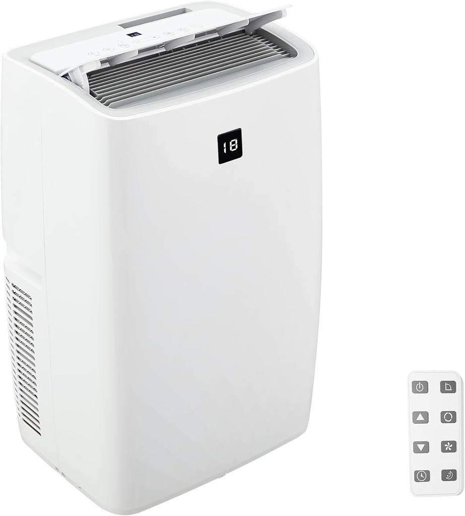 12000 Btu Portable Air Conditioners with Dehumidifier and Fan Mode, AC Unit Cooling for Rooms Up to 550 Sq. Ft., with Remote Control/LED, 24H Timer & Quiet Operation for Home Office