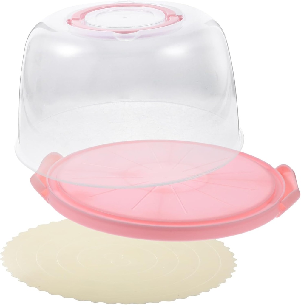 1pc Portable Cake Carrier Premium Birthday Cake Box Strong Buckle Leak Design for Storage Transparent Container for Refrigeration and Viewing