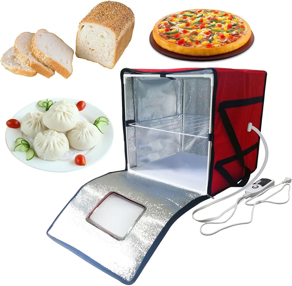 Sourdough Proofing Box, Temperature Controlled Proofing Box, Folding Proofing Box for Bread Making, Zip Closure, W/Internal Shelves (S)