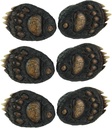 6PC Set (3 pks of 2pcs) Animal Tracks Rustic Black Bear Paw Drawer Pulls