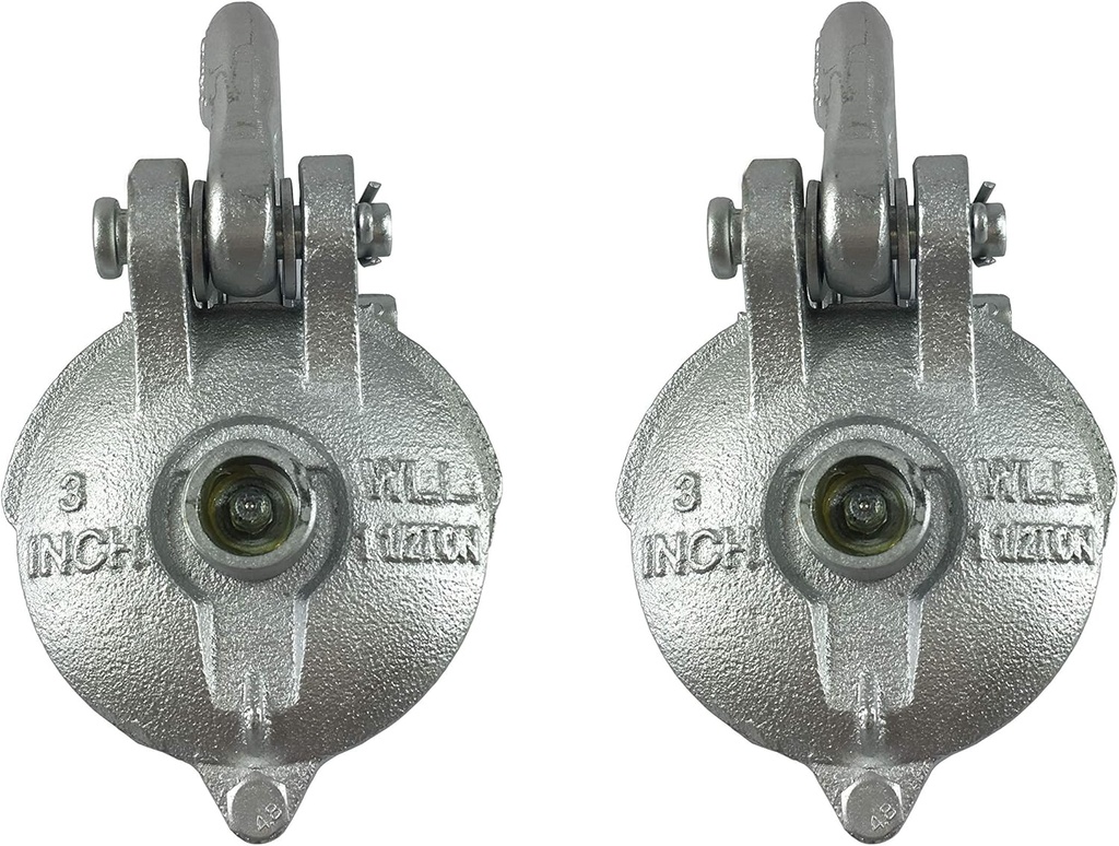 1 EA 2 EA Snatch Block, Yarding Block Wire Rope Cable Pulley 3" 4" 5" 6" (3" Yarding Block, 2 EA)