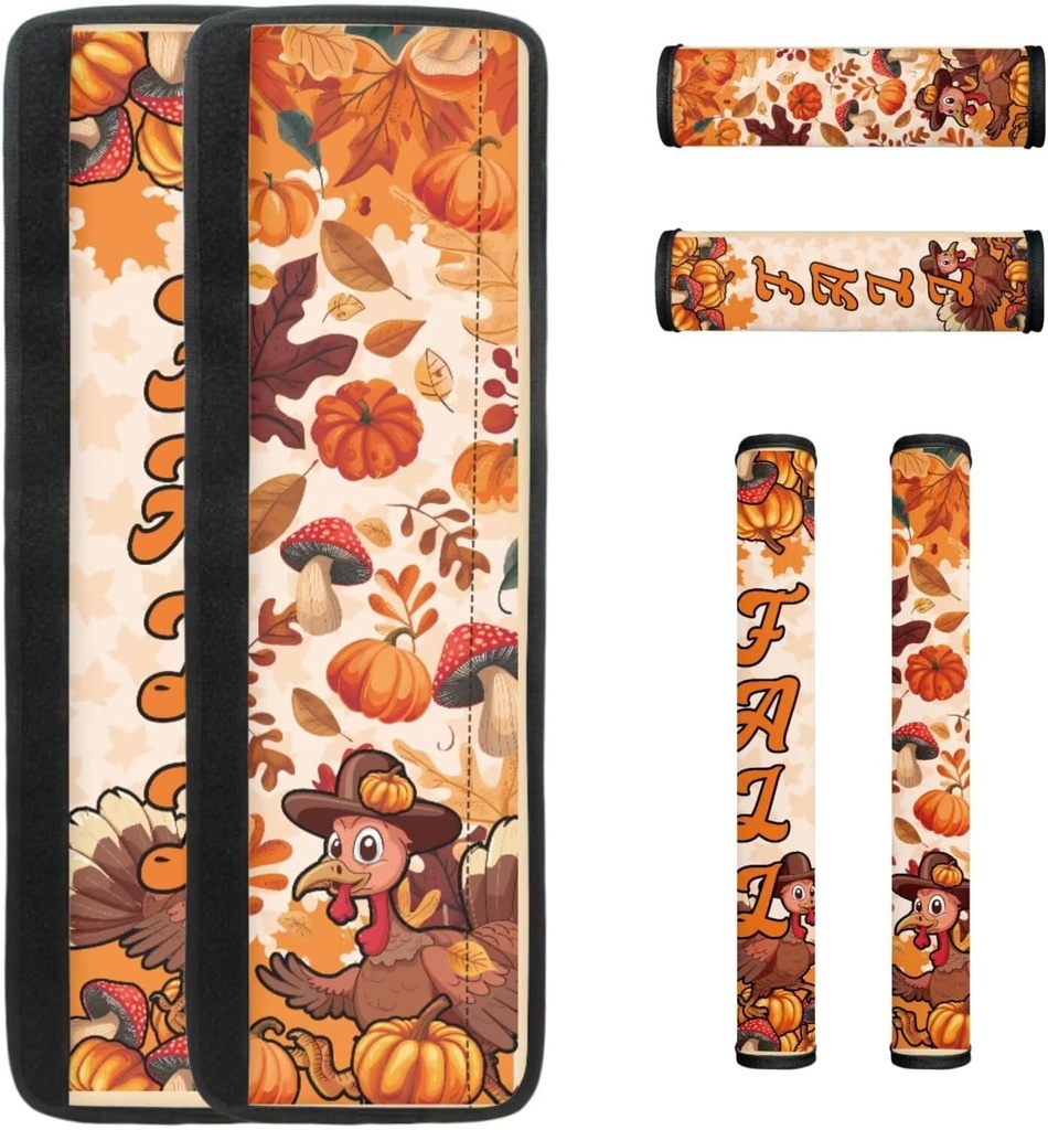 Novelty Fall Fridge Door Handle Covers Set of 6, Thanksgiving Turkey, Kitchen Appliance Decoration Anti-Skid Wear Resistant Handle Protector for Microwave Door Thankshiving Decor