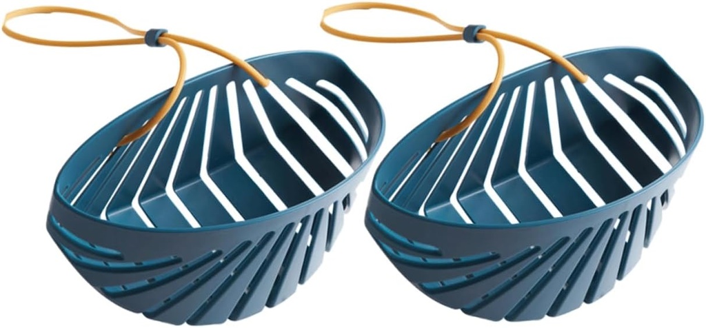 2pcs Plastic Sink Hanging Basket for Kitchen Sponge Draining Organizer Open Bottom Design for Quick Drying for Soap and Utensils Storage