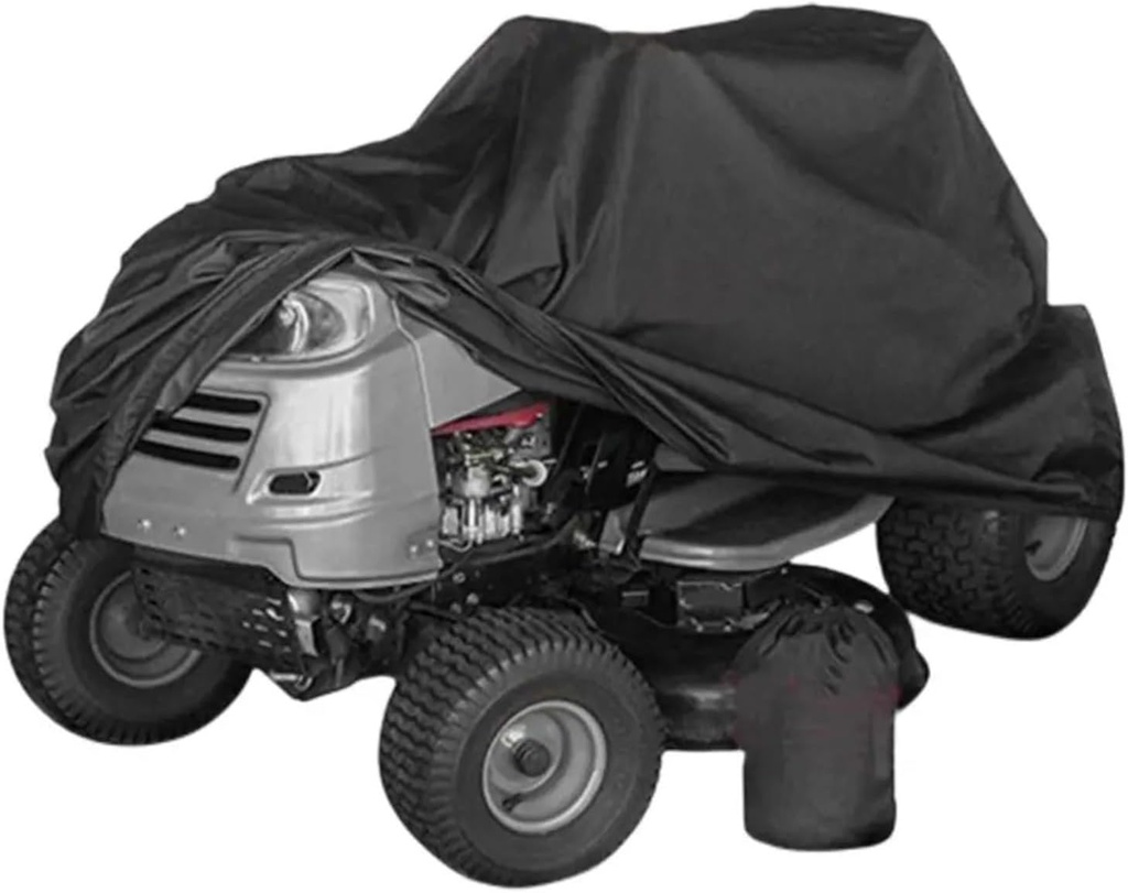 Black Car Coat Oxford Cloth Lawn Tractor Cover Mower Coat with Portable Storage Bag Protection for Home Use for Outside Storage