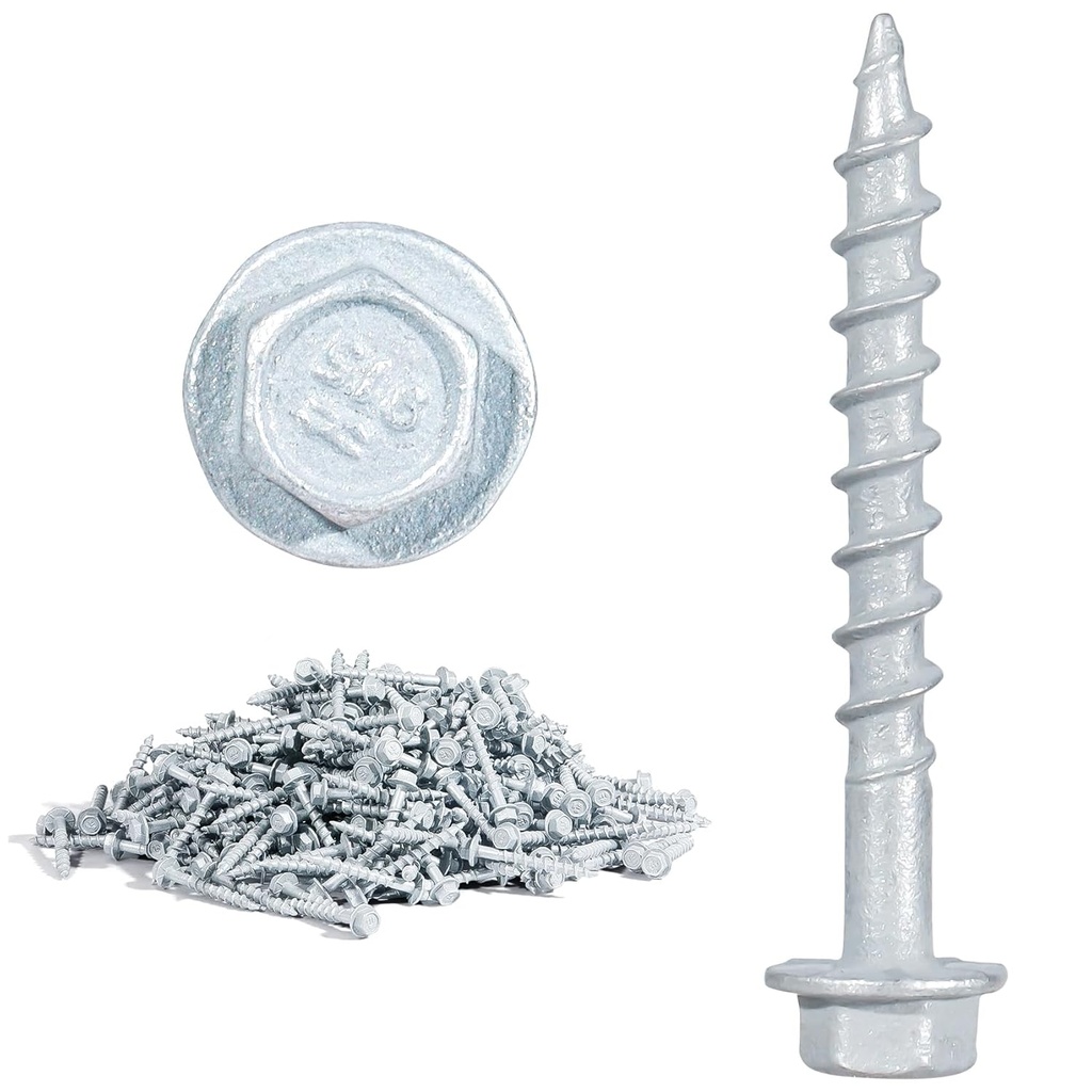SD Connector Screws, #10 x 1-1/2" Heavy‑Duty Joist Hanger Screws, 1/4" Hex Head Wood Screws, 0.380" Dia Deck Screw, 16D Nails Replacement Screw, Mech Galvanized Wear & Deformation Resistant (500‑Qty)