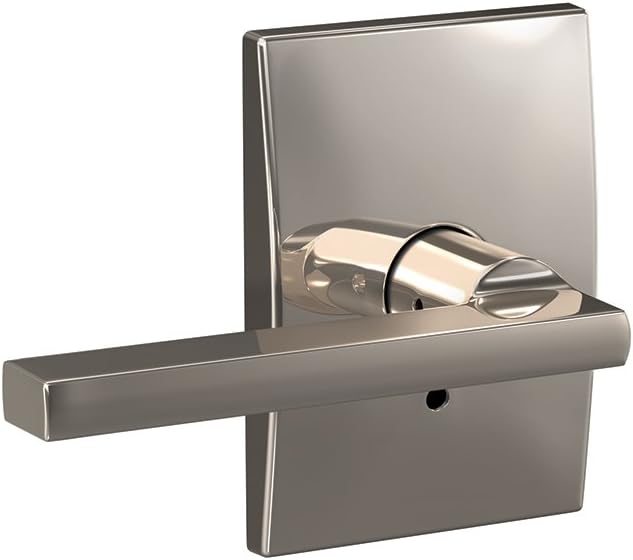 Schlage Custom FC172 LAT 618 CEN Latitude Non-Turning Lever with Century Trim, Polished Nickel