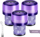 3 Pack V11 Vacuum Filters Replacement for Dyson V11 Cordless Vacuum, V11 Animal V11 Torque Drive V11 Complete V11 Extra V15 Detect V15s Detect Submarine Vacuums Replace Part # 970013-02 & 970013-03