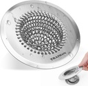 TRAPMATE Shower Drain Hair Catcher, 4.4" Easy Clean Bathtub Drain Hair Catcher, Anti-Slip Bath Tub Drain Protector, Upgraded 304 Stainless Steel Shower Sink Drain Cover for Bathroom (Patented Product)