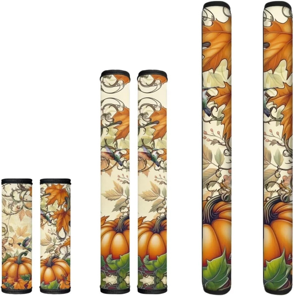 6Pcs Refrigerator Door Handle Cover, Thanksgiving Pumpkin Washable Kitchen Appliance Decor Handles Fridge Oven Microwave Dishwasher Antiskid Protector, Keep Off Fingerprints Food Stains