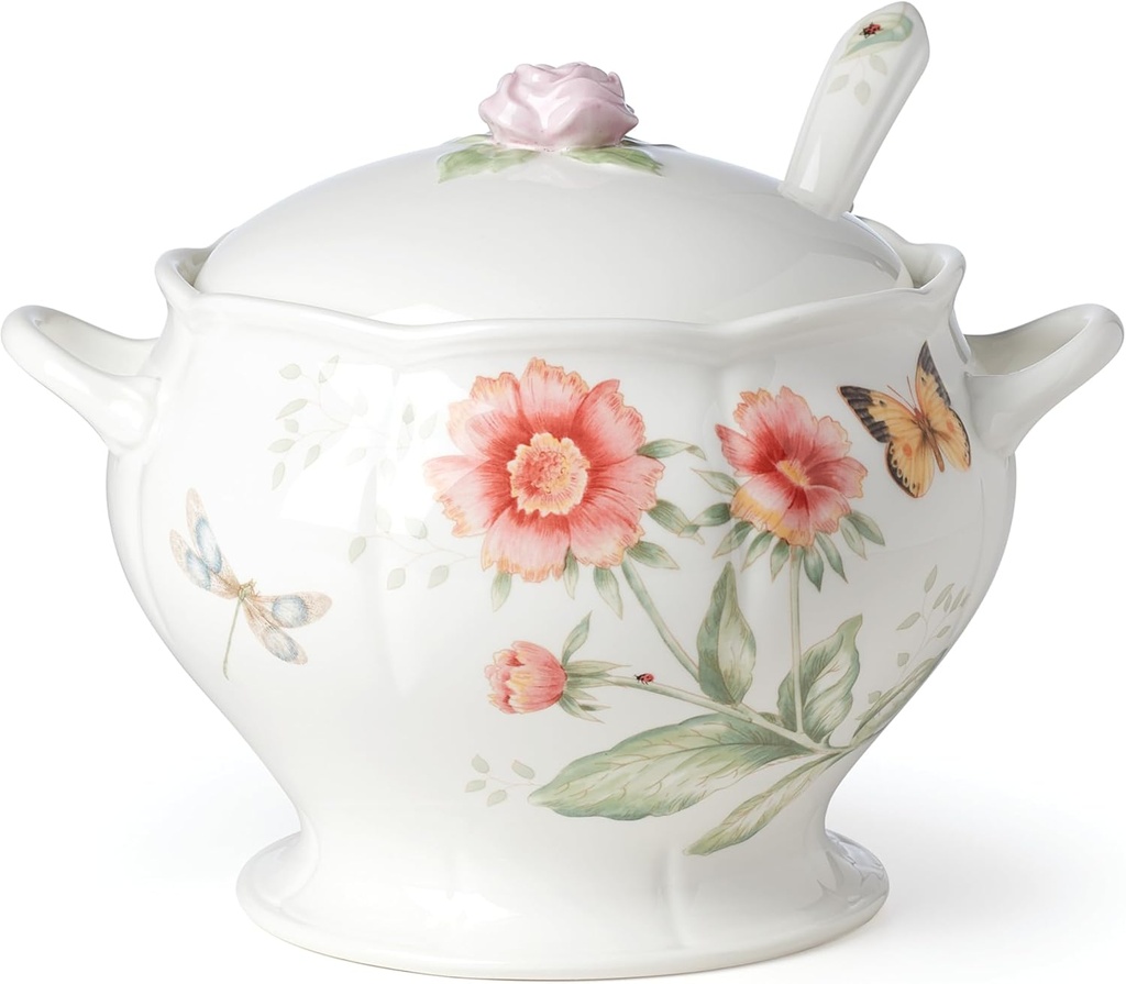 Lenox Butterfly Meadow 2-Piece Tureen & Ladle Set, 5.75 LB, Multi