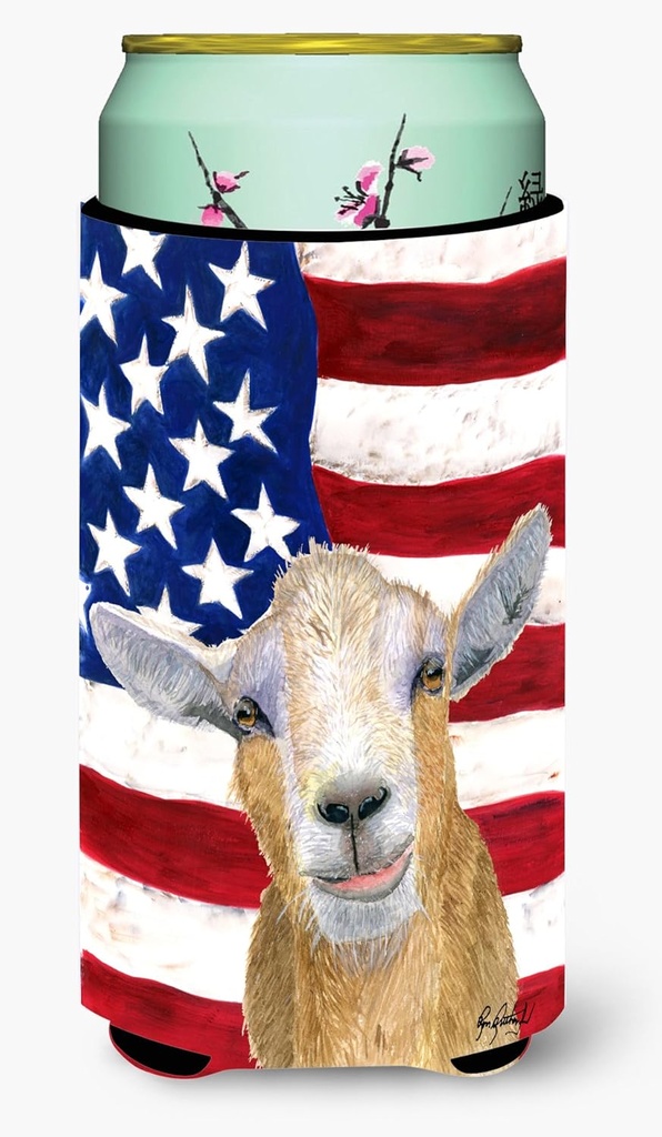 Caroline's Treasures RDR3028TBC Goat Tall Boy Hugger Can Cooler Sleeve Hugger Machine Washable Drink Sleeve Hugger Collapsible Insulator Beverage Insulated Holder