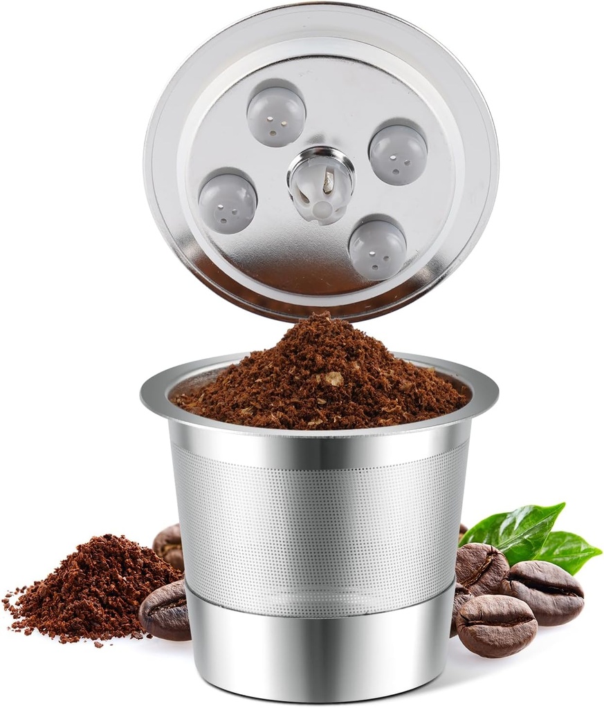 Stainless Steel Reusable K Cups for K eurig Supreme & Supreme Plus, Reusable K Cups Five Hole Universal K-eurig Refillable Coffee Pod Filter (1 Pack)