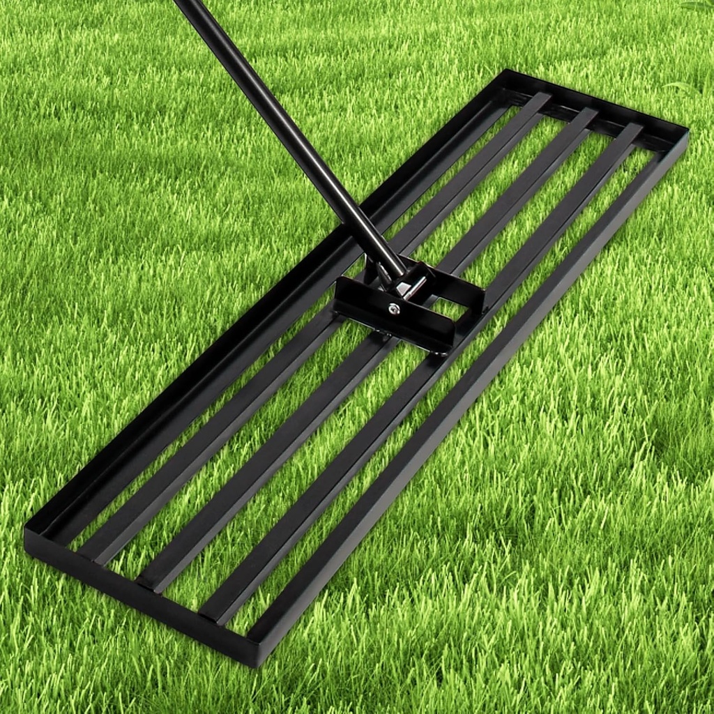 Lawn Leveling Rake 42 Inch, Heavy Duty Metal Levelawn Rake with 42'x10' Ground Plate, 78' Extra Long Adjustable Handle, Lawn Leveler Tool for Backyard, Garden, Golf Lawn, Farm and Ranch to Level Soil