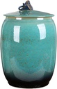 Ceramic Jar Storage Tank Storage Box Household Kitchen Jar Grain Storage Tank with Lid Living Room Vase Decoration (Blue 26×35cm)