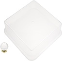 Hemoton Cake Display Cover Transparent Cupcake Pastry Pie Server Cover Vegetables Fruit Square Dome Lid with Knob (9.65 x 9.65 x 4.33 in)