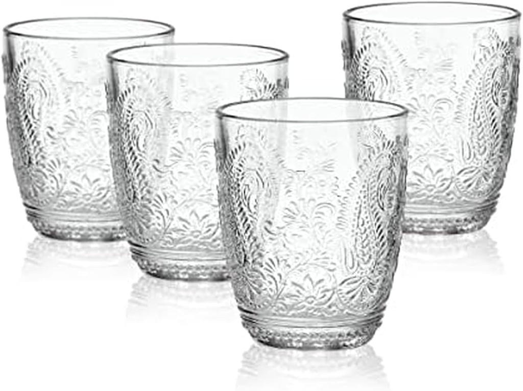 Fitz & Floyd Fitz and Floyd Maddi Rocks Double Old Fashioned, Set of 4, Clear