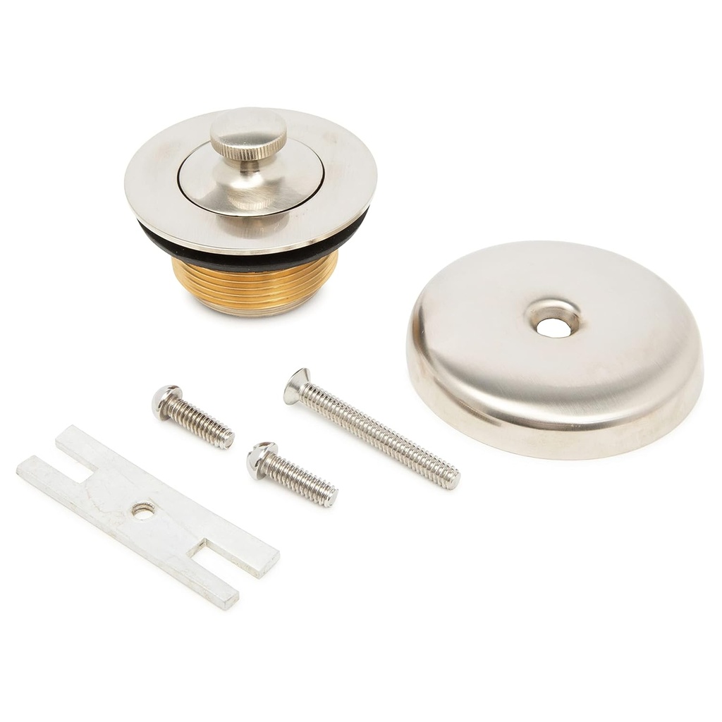 Dorence Lift and Turn Bathtub Tub Drain Assembly, Conversion Kit, Trim Waste and Single Hole Overflow Face Plate, All Brass Construction