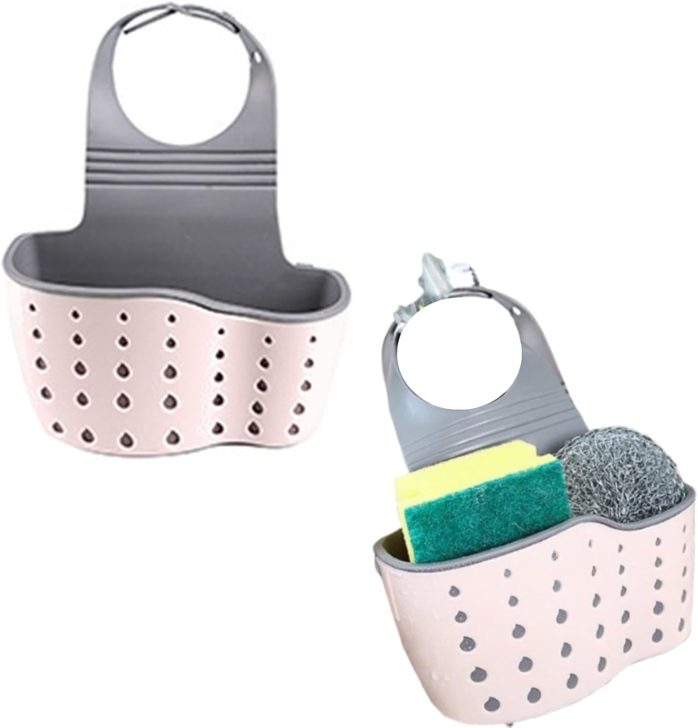 2PCS Kitchen Sink Shelf, Sink Sponge Holder Sink Basket Kitchen Faucet Hanging Bag Bathroom Sink Shelf over Faucet for Kitchen Sink
