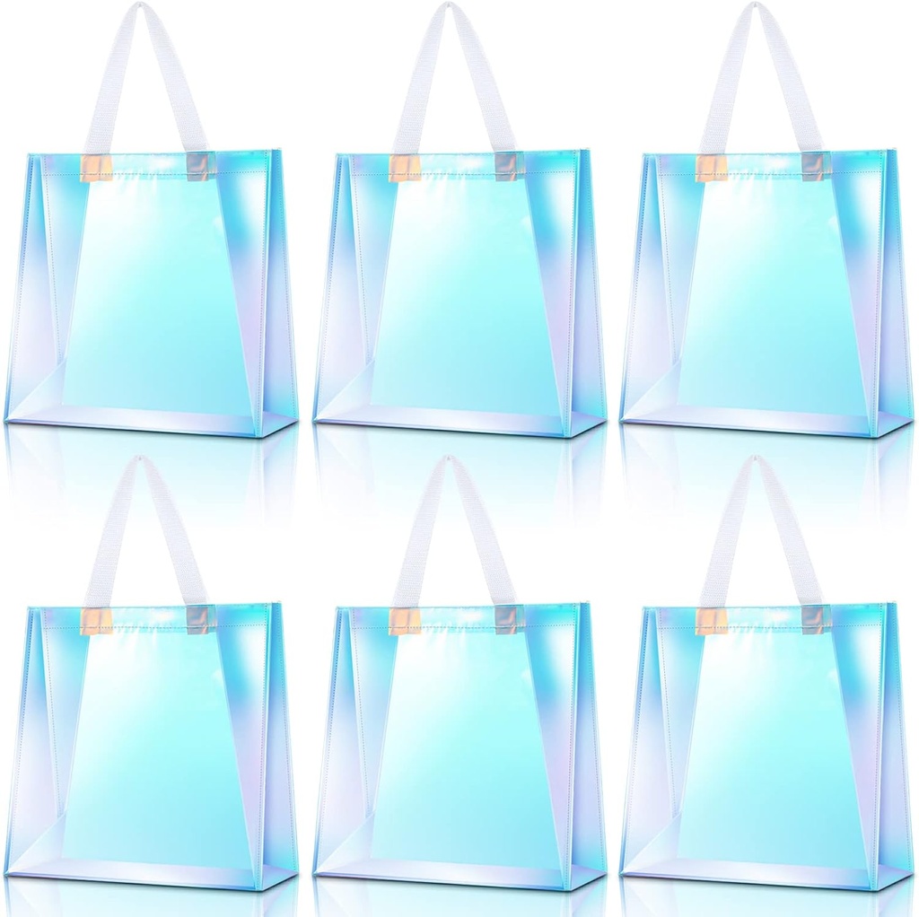 BBTO 6 Pcs Clear Tote Bag Stadium Approved Plastic Hand Bag