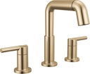 Delta Nicoli Brushed Gold Bathroom Faucet with Sprayer, 8 Inch 3 Hole Widespread Bathroom Sink Faucet with Pull Out Sprayer, Push-Pop Drain, Champagne Bronze 35849LF-CZPD