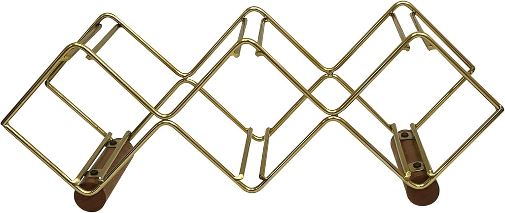 5 Bottles Freestanding Tabletop Wine Holder, Countertop Wine Rack, Perfect for Home Decor & Kitchen Storage Rack, Bar, Wine Cellar, Cabinet, Pantry, Drink Organizer Bottle Holder, Gold finish