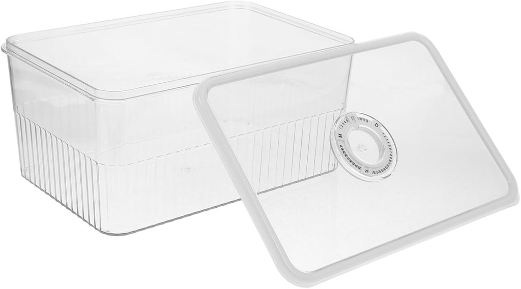 OUNONA Airtight Bread Box Recording Dial Storage Container for Kitchen for Toast Bagels and Homemade Bread Includes Lid for Organized Food Storage