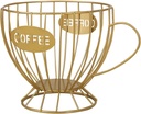 Coffee Pod Holder,Large K Cup & Capsule Organizer, Coffee Capsule Basket, Metal Coffee Bar Organizer for Kitchen Dinning Room Office Home Cafe Hotel (Gold)