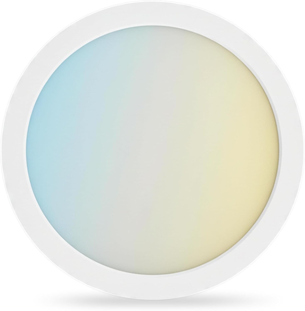 1 Pack 7 Inch 880LM LED Flush Mount Ceiling Light, 5CCT 5000K Ultra Slim LED Ceiling Light CRI>90, 120V, 12W Dimmable Ceiling Lights Flush Mount Installs with Junction Box/Recessed Can, ETL & FCC