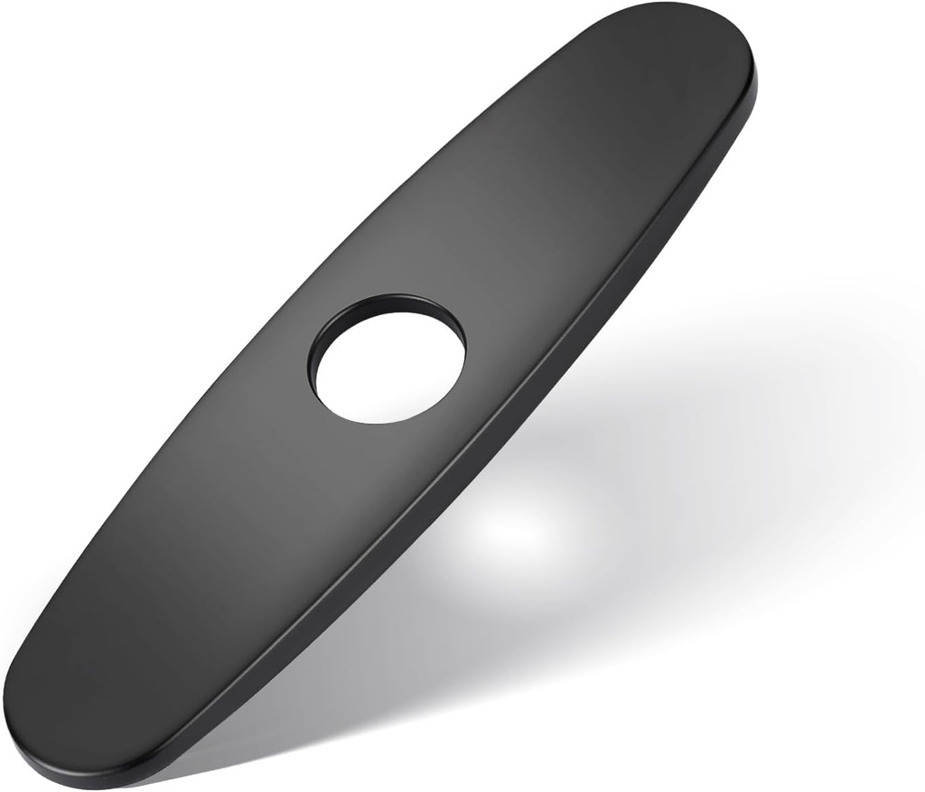 Faucet Plate, ALEASHA Kitchen Sink Cover Stainless Steel Plate Matte Black for 1 or 3 Hole Bathroom or Kitchen Sink Faucet 10 Inch Escutcheon Hole Covers
