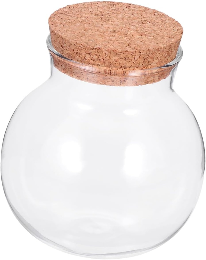 Glass Storage Tank Cork Lid Airtight Food Storage Jar for Cookies Spices
