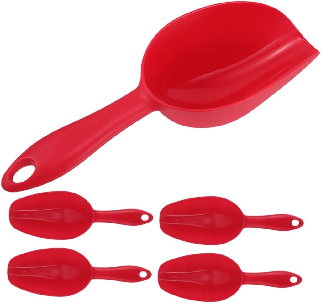 5pcs Plastic Grain Shovel Multifunctional French Snack Scoop Fry Food Scoop for Restaurant Mini Sugar Spoon Ice Spoon Bean