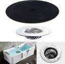 2PCS Bathtub Strainer Stopper Kit, Shower Drain Hair Catcher with Large Stopper, Bathroom Drain Cover, Hair Filter for Tub / Laundry, RV and Lavatory Sink Drain, Fit for 1.65" to 3.0"