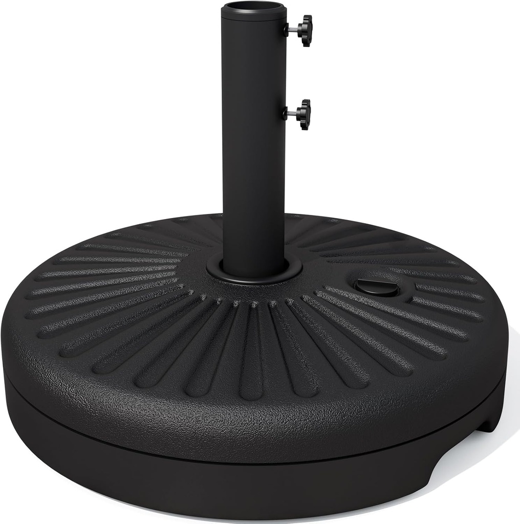 JEAREY 81.5lb Max Capacity Patio Umbrella Stand, Outdoor Umbrella Base Water Filled Stand, Heavy Duty Market Umbrella Holder for Patio, Deck, Poolside (Black)