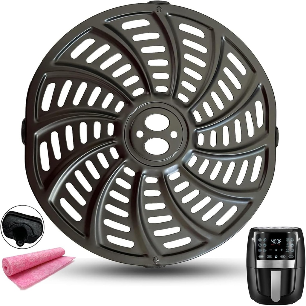 5QT Air Fryer Crisper Plate for Gourmia GAF556 GAF536 GAF566 Air Fryers, Upgraded Air Fryer Rack, Air Fryer Grill Pan Plate Insert Grate Shelf Grid for Gourmia 5QT Air Fryer, Dishwasher Safe