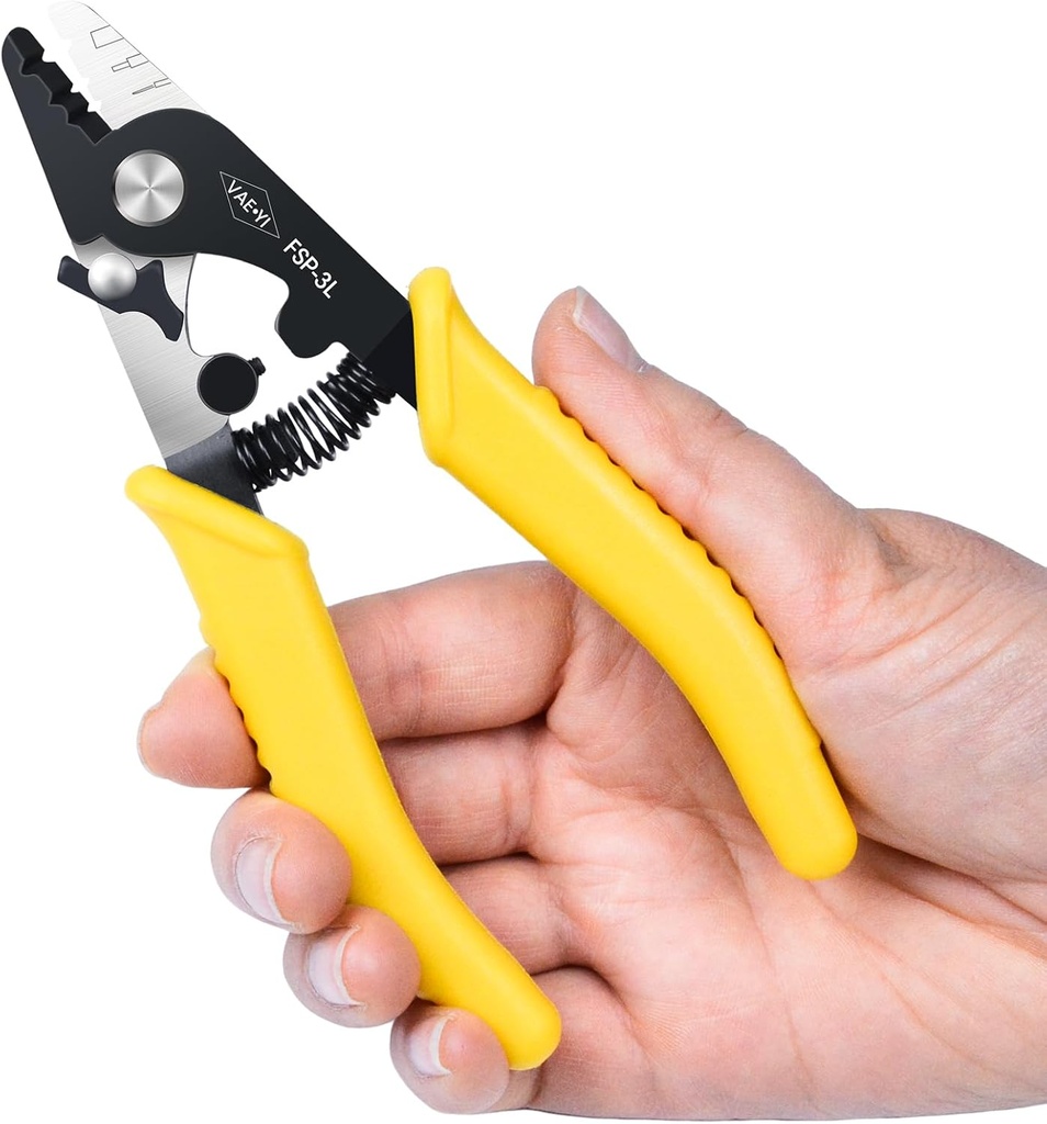 VAEYI Fiber Stripper, 6' Cable Stripper with Safe Lock and Anti Slip Handle, Klein Wire Stripper, Fiber Optic Tools, High-carbon Steel, FSP-3L