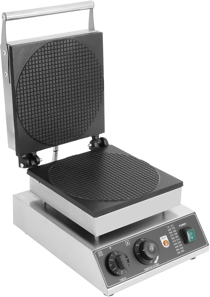 1750W Electric Egg Roll Machine, Nonstick Desktop Maker for Stroopwafel, Ice Cream Cones & Crisps - Adjustable Temperature 50-300℃, 110V Indoor Cooking Appliance