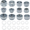 12 Pieces Faucet Adapter Kit Kitchen Aerator Male To Female Male Faucet Water Hose Adapter(Faucet Adapter Various Sizes)