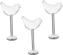Cabilock 3pcs Bird-shaped Wine Glass Creative Goblet Glasses Textured Drink Glasses