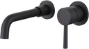 Bathroom Sink Faucet Matte Black Wall Mounted Bathroom Faucet, Single Handle Lavatory Sink Basin Swivel Mixer Tap with Valve