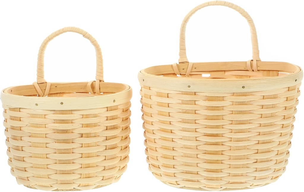 1 Set Wall Hanging Storage Basket Woven Vegetable Baskets for Kitchen Stylish Wall Decor for Fruits Garlic Ginger and Egg Organization